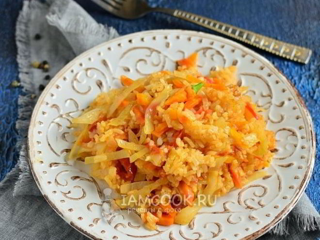 Рецепт овощного плова в мультиварке