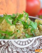 Пилав из булгура с баклажанами