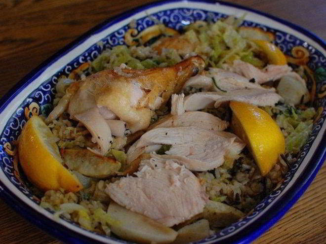 Рецепт пилава с цыпленком и топинамбуром