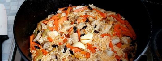 плов из баранины в казане. Шаг 11