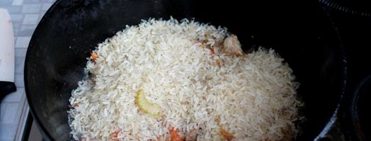 плов из баранины в казане. Шаг 8