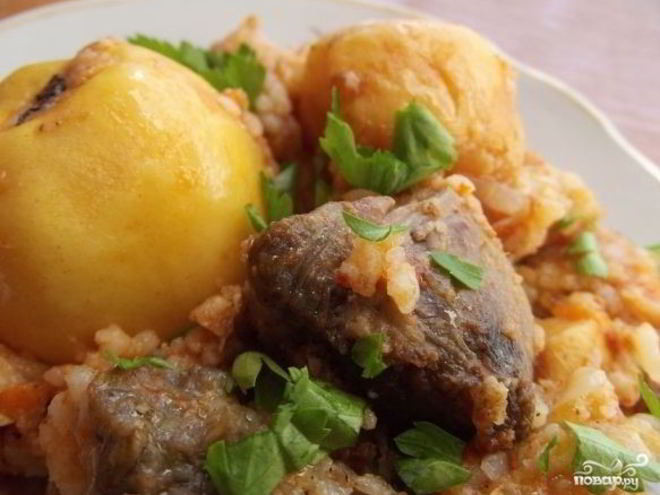 Рецепт плова с айвой