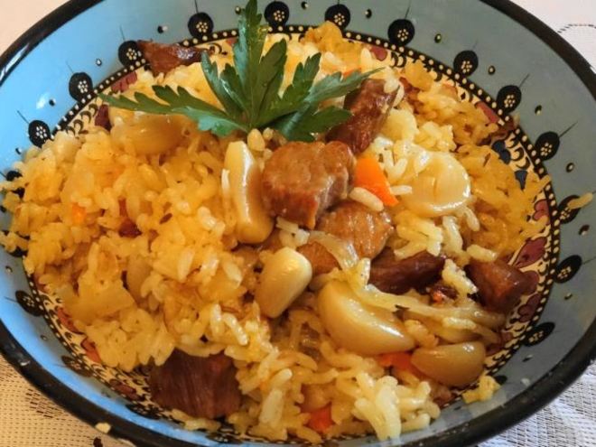 Рецепт плова с чесноком