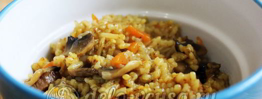 плов с грибами в мультиварке. Шаг 15