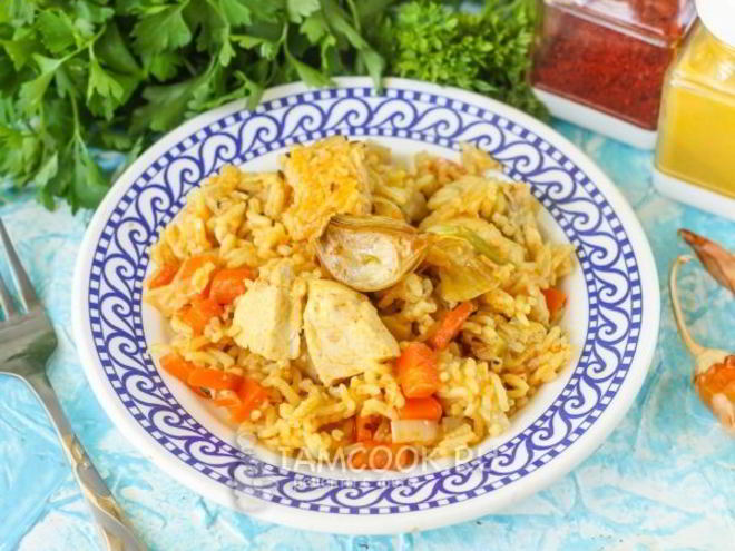 Рецепт плова с куриной грудкой в мультиварке