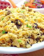 Плов с курицей и грибами