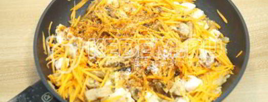 плов с курицей и грибами. Шаг 3