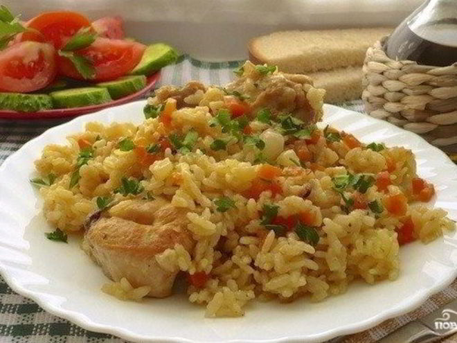 Рецепт плова с курицей и овощами