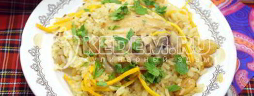 плов с курицей, изюмом и морковью по-корейски. Шаг 12