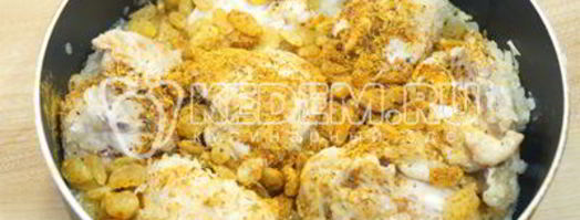 плов с курицей, изюмом и морковью по-корейски. Шаг 8