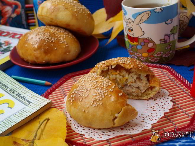 Рецепт плова с курицей в булочке