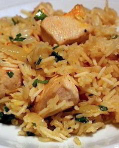 Плов с курицей в казане