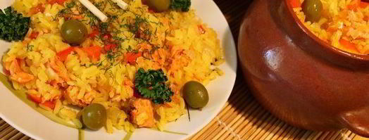 плов с рыбой в горшочке. Шаг 13