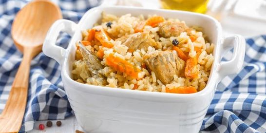 Плов в утятнице с курицей