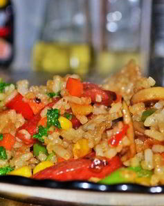 Постный плов с овощами