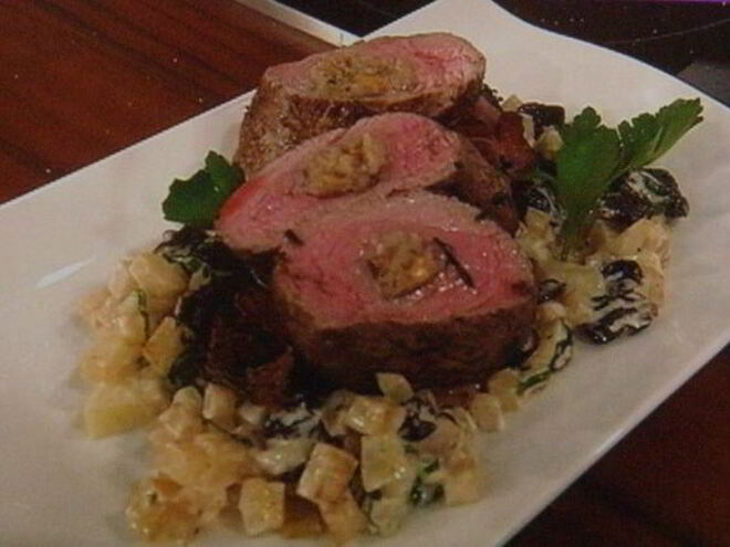 Рецепт филе теленка фаршированное маслом грецкого ореха с рагу из кольраби