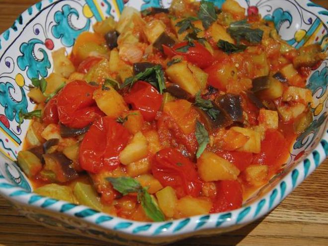 Рецепт капонаты с кабачком и картофелем