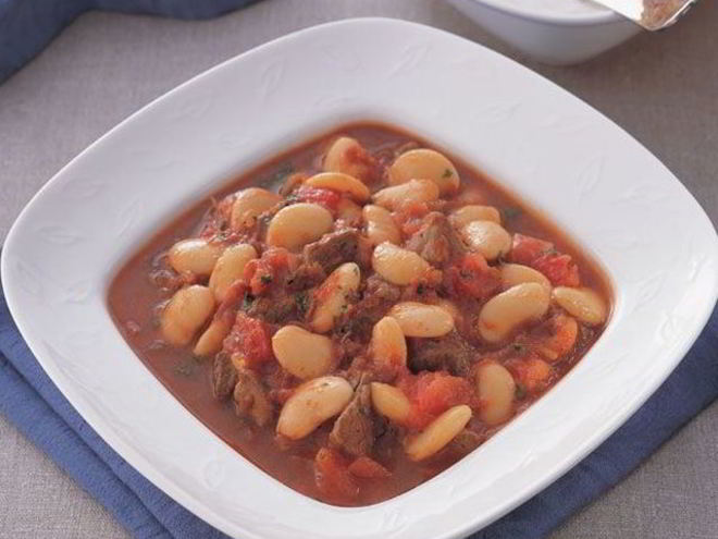 Рецепт мясного рагу с белой фасолью