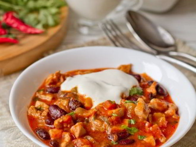 Рецепт острого рагу из курицы с тыквой