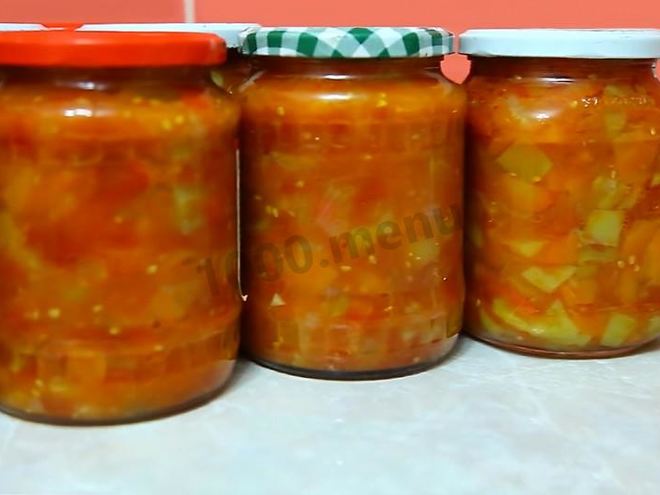 Рецепт овощного рагу из помидор, сладкого перца и лука на зиму