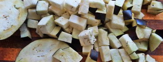 овощное рагу на основе запеченных баклажанов и перцев. Шаг 2