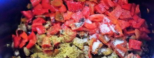 овощное рагу на основе запеченных баклажанов и перцев. Шаг 15