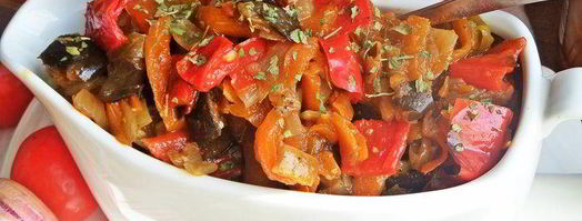 овощное рагу на основе запеченных баклажанов и перцев. Шаг 18