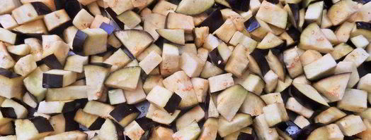 овощное рагу на основе запеченных баклажанов и перцев. Шаг 3