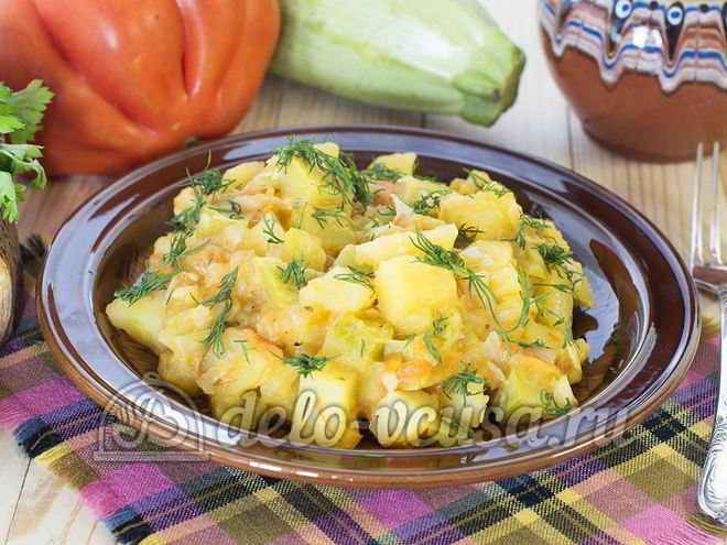 Рецепт овощного рагу с кабачками и картошкой