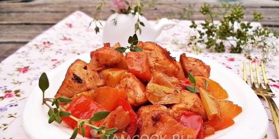 Овощное рагу с куриной грудкой