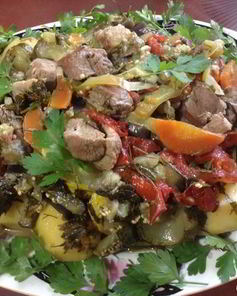 Овощное рагу с уткой дамлама