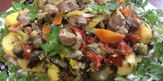 Овощное рагу с уткой дамлама