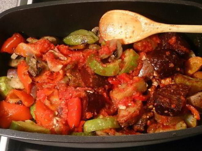 Рецепт печеного овощного рагу