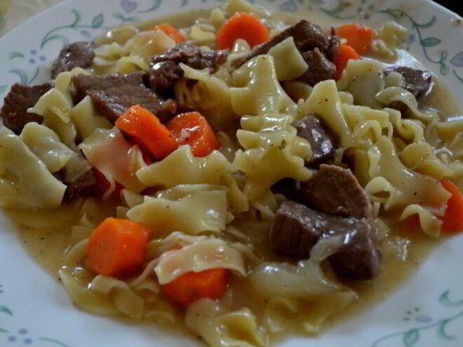 Рецепт рагу из говядины с лапшой