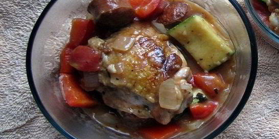 Рагу из кабачков с курицей