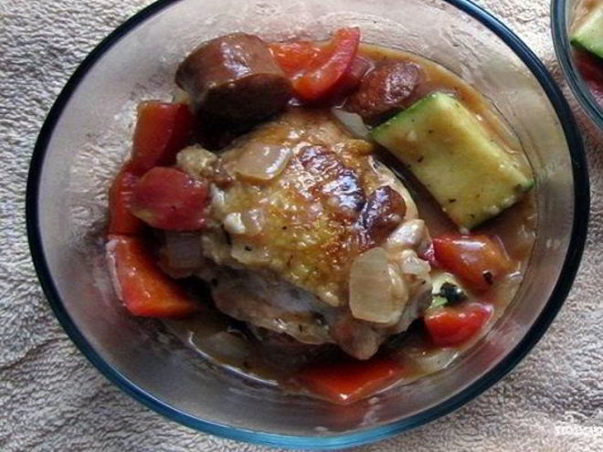 Рецепт рагу из кабачков с курицей