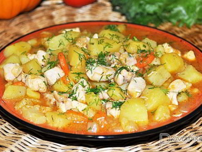 Рецепт рагу из курицы с картофелем