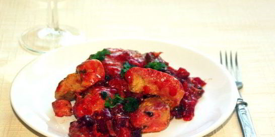 Рагу из курицы со свекольным карри