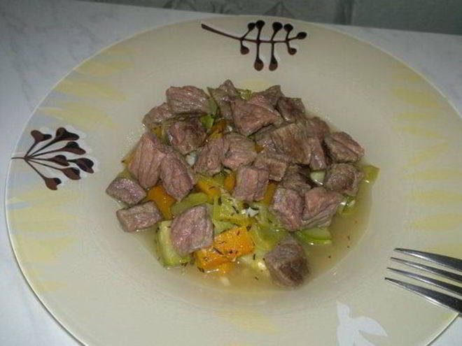 Рецепт рагу из молодых овощей и говядины
