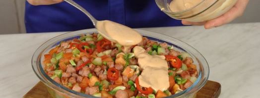 рагу из овощей с ветчиной и грибами. Шаг 3