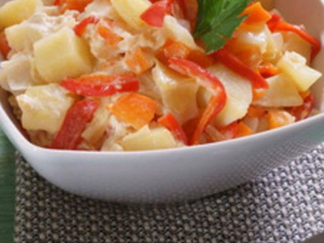 Рецепт рагу из овощей со сметанным соусом