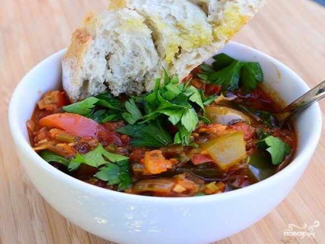 Рецепт рагу из помидоров и перца