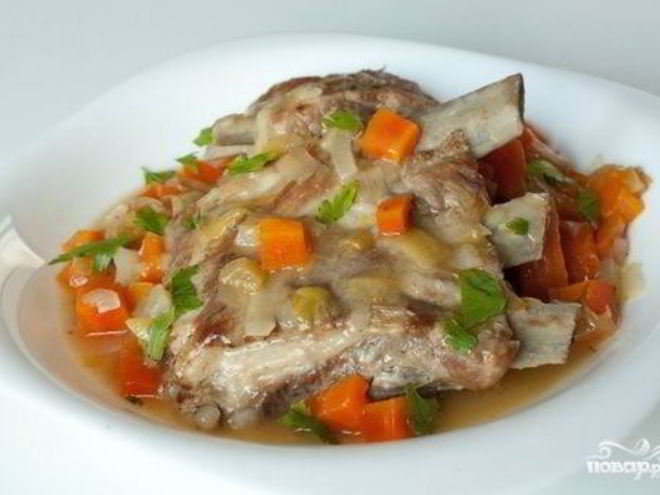 Рецепт рагу из ребрышек с овощами
