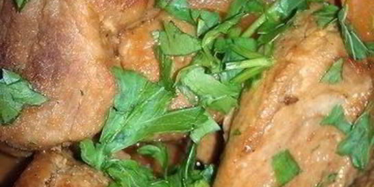 Рагу из свинины, овощей и шампиньонов