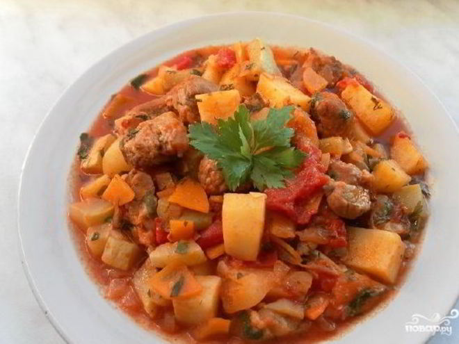 Рецепт рагу из свинины с овощами