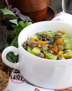 Рагу с кабачком и базиликом