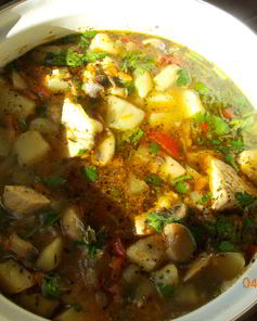 Рагу с мясом, грибами и овощами