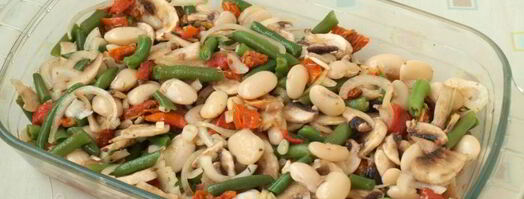 запеченное рагу из фасоли с шампиньонами. Шаг 5