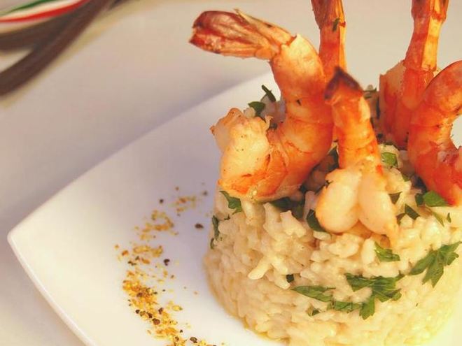 Рецепт дважд мускатное ризотто с креветками