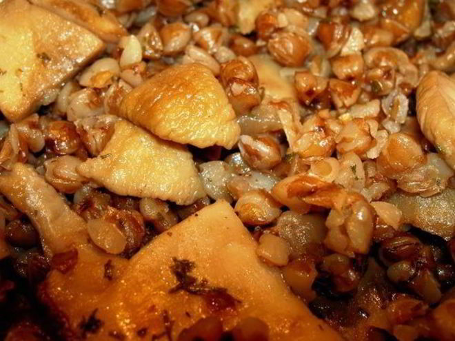 Рецепт гречневого ризотто с белыми грибами